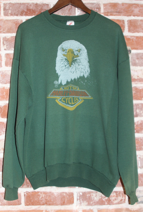 1980's Harley Davidson Green Eagle sweatshirt