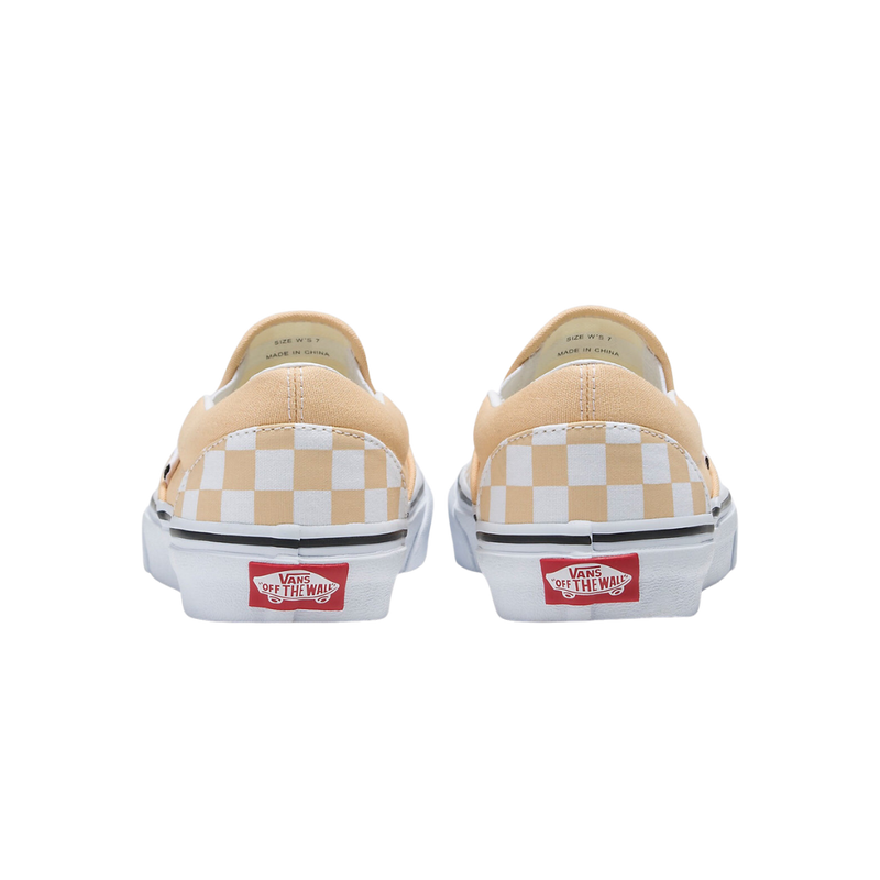 Vans Color Theory Honey Peach/White Checkerboard Slip On Shoe