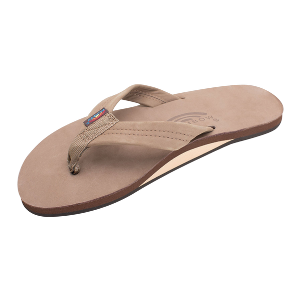 Rainbow Sandal Men's Single Layer Leather With Arch Support