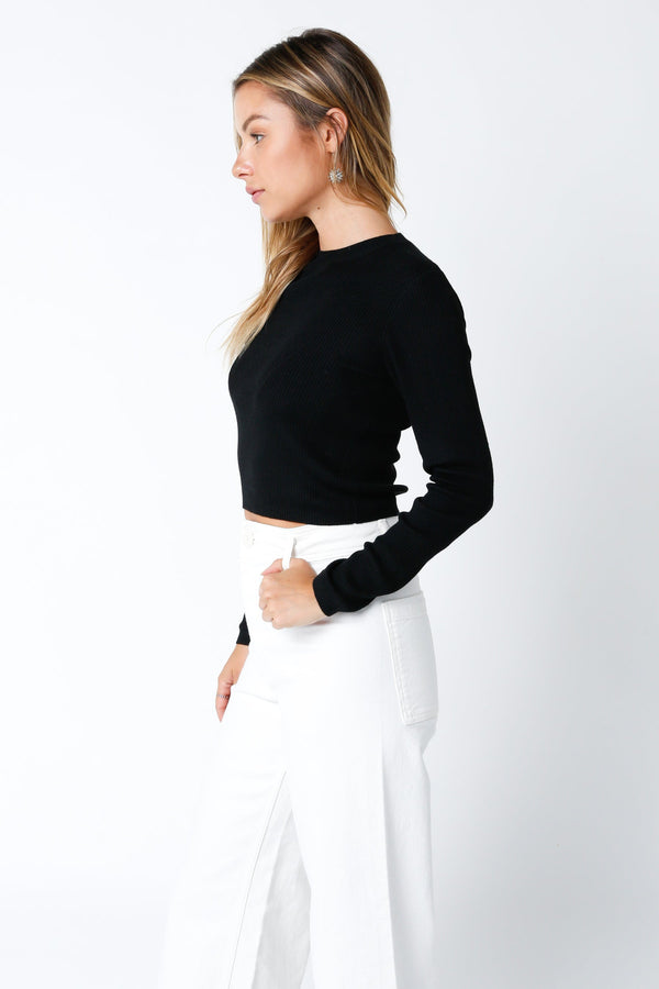 Olivaceous Black Sweater Long Sleeve
