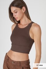 Nikibiki Chevron Highneck Crop Top