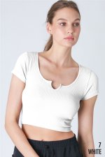 Nikibiki Notched Neck Crop Top