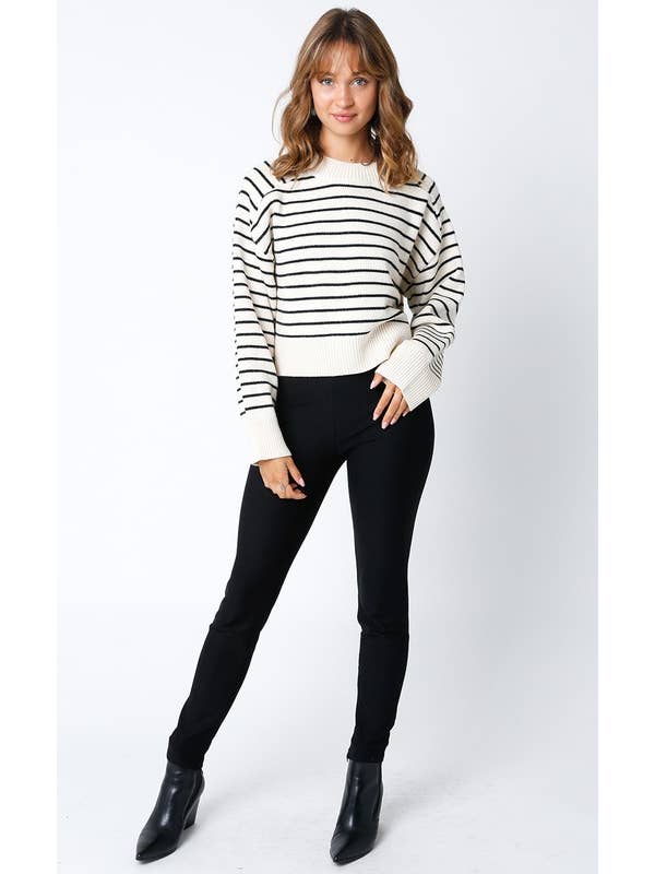 Olivaceous Lara Stripped Sweater