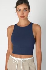 Nikibiki Solid Highneck Crop Top