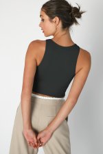 Nikibiki Solid Highneck Crop Top