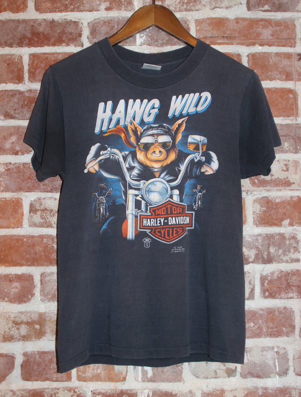 1986 "Hawg Wild" 3D Emblem Harley Davidson Shirt