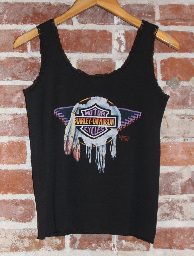 1990 Harley Davidson Tank Top with Lace Trim