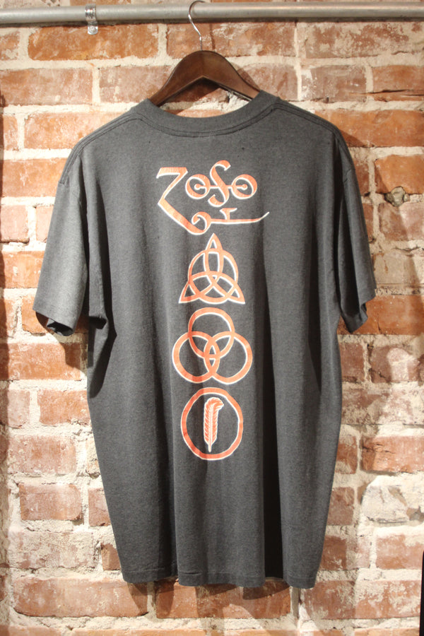 Vintage Led Zeppelin T Shirt Large Zoso Tarot Hermit Wizard 80s Concert Tour