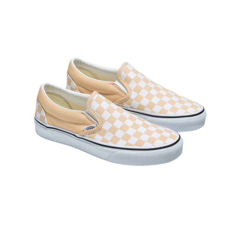 Vans Color Theory Honey Peach White Checkerboard Slip On Shoe