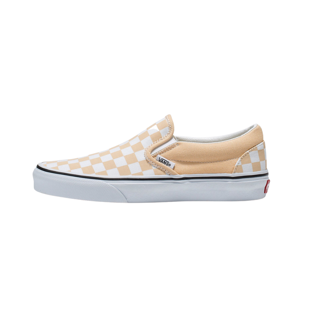 Vans Classic Slip-On Shoes (Color Theory Checkerboard Golden Yellow) - 5.0 Boys/6.5 Women