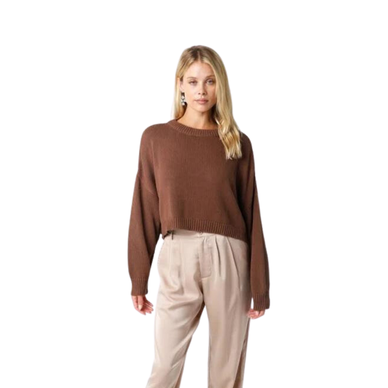 Olivaceous Crew Neck Sweater