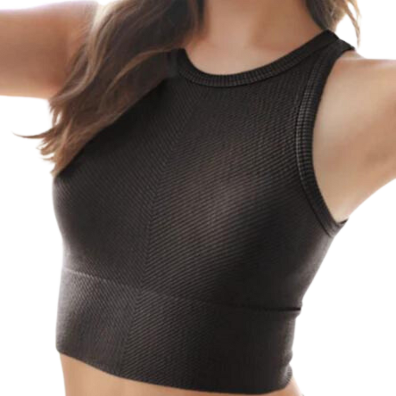 Nikibiki Chevron Highneck Crop Top