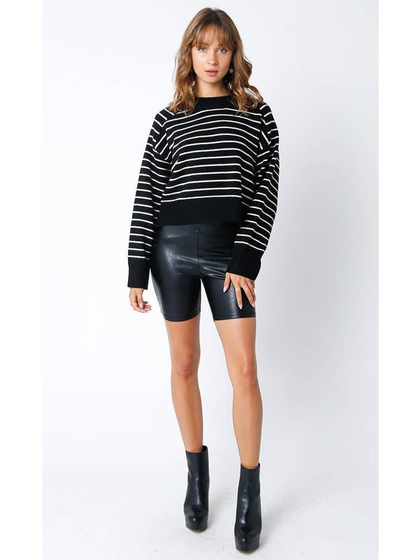 Olivaceous Lara Stripped Sweater