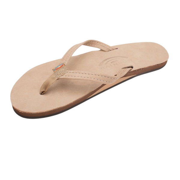 Rainbow Women's Sandal Single Layer Leather with an Arch Support and 1/2" NARROW Strap