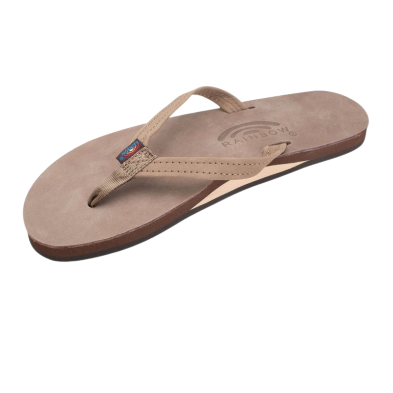 Rainbow Women's Sandal Single Layer Leather with an Arch Support and 1/2" Narrow Strap
