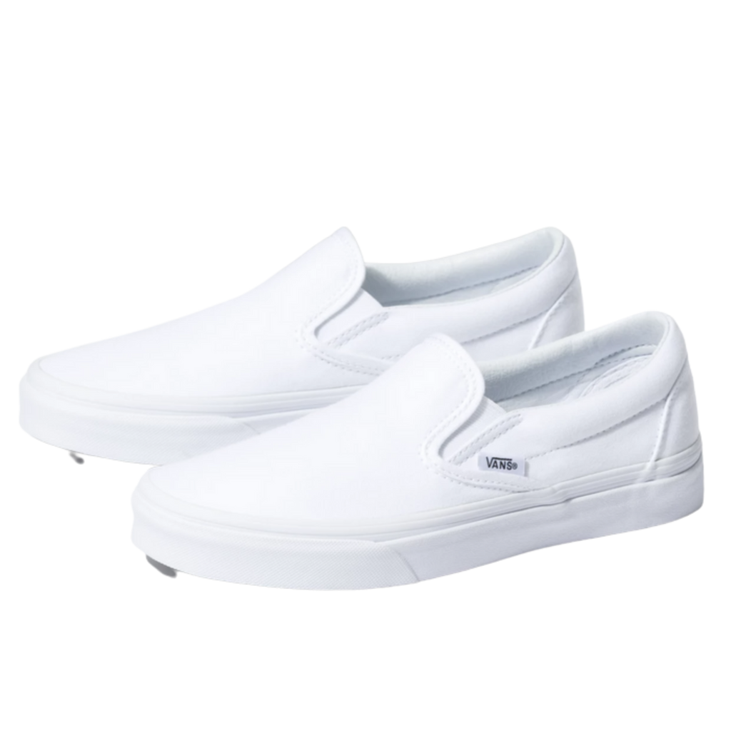 All white hot sale slip on vans